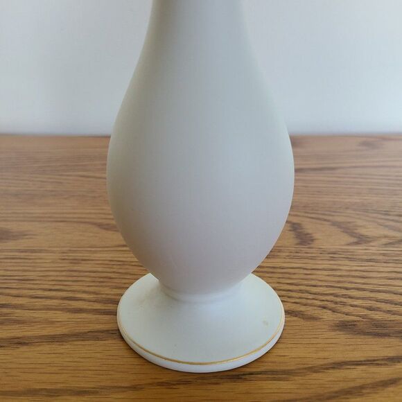 Lefton China Bisque Hand-Painted Raised Flowers Floral Vase Porcelain Item KW829 - Picture 10 of 15